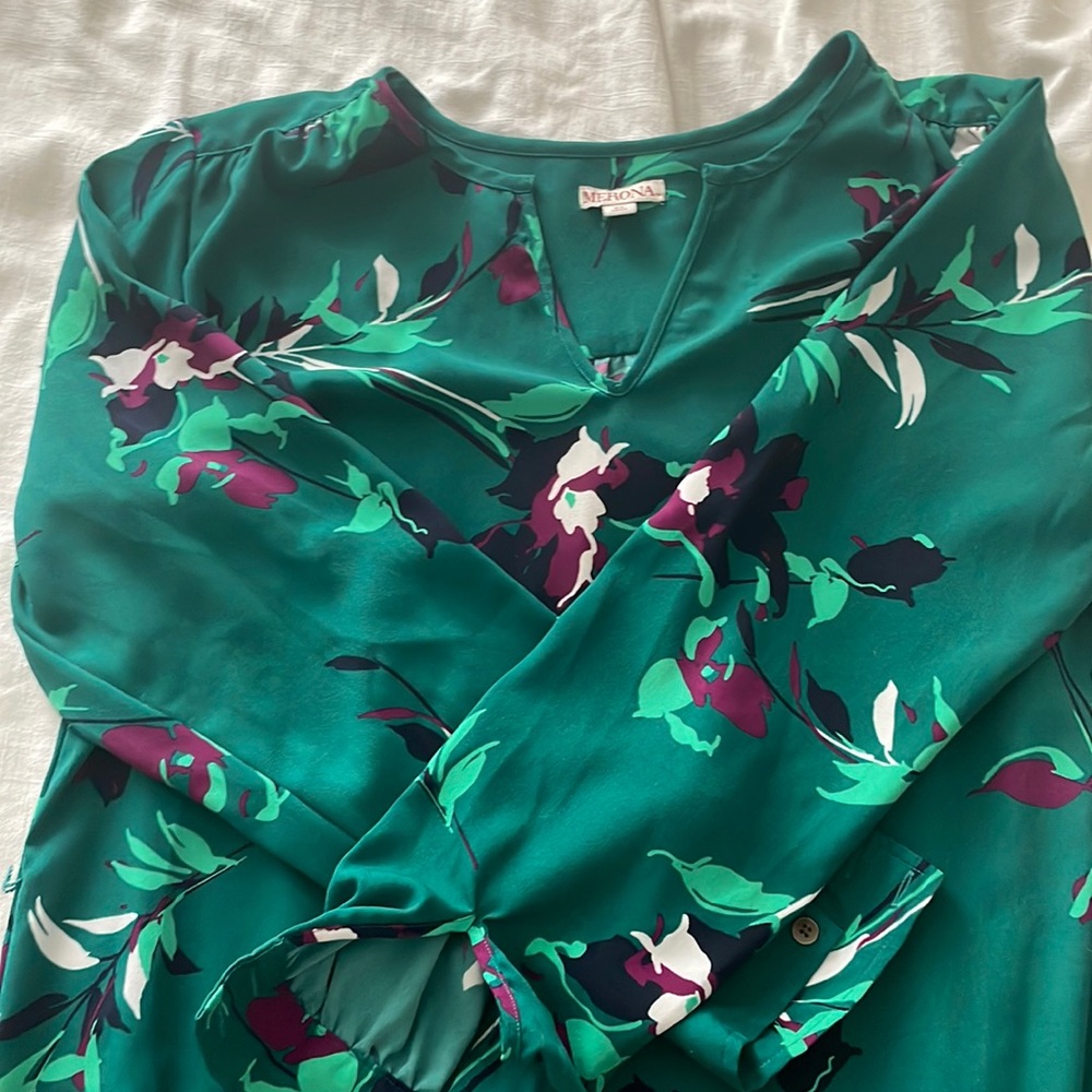 Merona Green Floral Dress